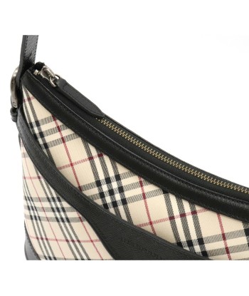 BURBERRY shoulder bag plaid canvas leather beige black vous aussi creer 