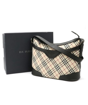 BURBERRY shoulder bag plaid canvas leather beige black vous aussi creer 