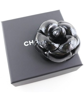 CHANEL Chanel Camellia B17P Leather Black Ladies Brooch Paris Déstockage Promo