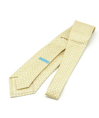 BVLGARI Bvlgari Seven Fold Necktie 100% Silk Cream Yellow acheter en ligne