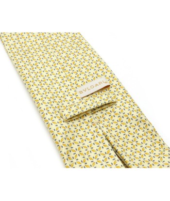 BVLGARI Bvlgari Seven Fold Necktie 100% Silk Cream Yellow acheter en ligne