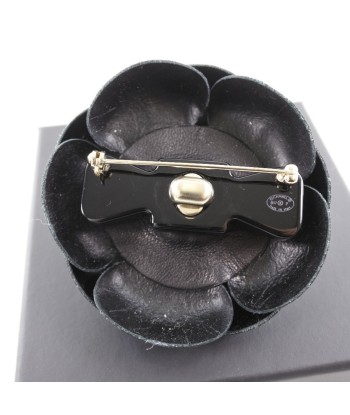 CHANEL Chanel Camellia B17P Leather Black Ladies Brooch Paris Déstockage Promo