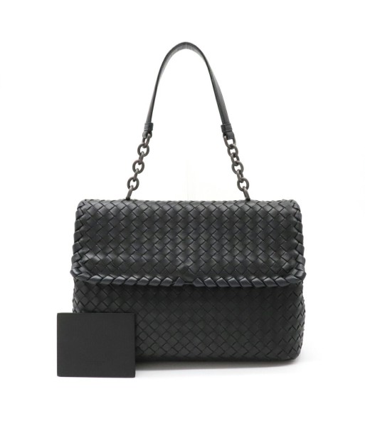 BOTTEGA VENETA Intrecciato Shoulder Bag Leather Black 355724 le des métaux précieux