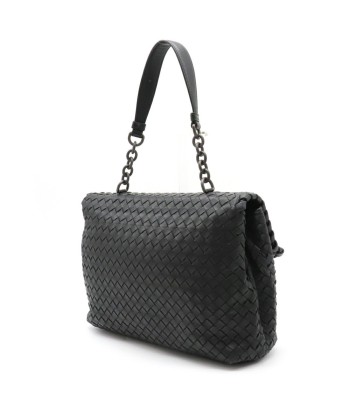 BOTTEGA VENETA Intrecciato Shoulder Bag Leather Black 355724 le des métaux précieux