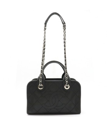 CHANEL Chanel Matrasse Deauville Cocomark Handbag Tote Bag Caviar Skin Black A92757 pas chere