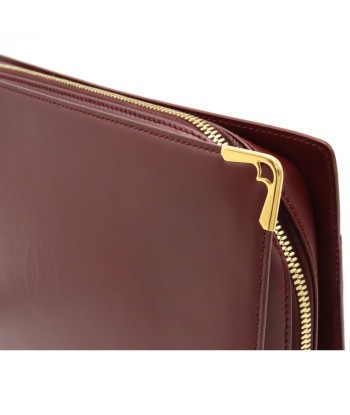 Cartier Mustline Clutch Bag Second Leather Bordeaux Red prix