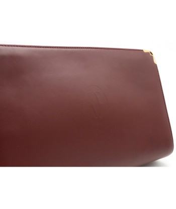 Cartier Mustline Clutch Bag Second Leather Bordeaux Red prix