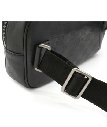 LOUIS VUITTON Louis Vuitton Damier Amphini Ambler Body Bag Waist Leather Onyx Black N41288 plus qu'un jeu 