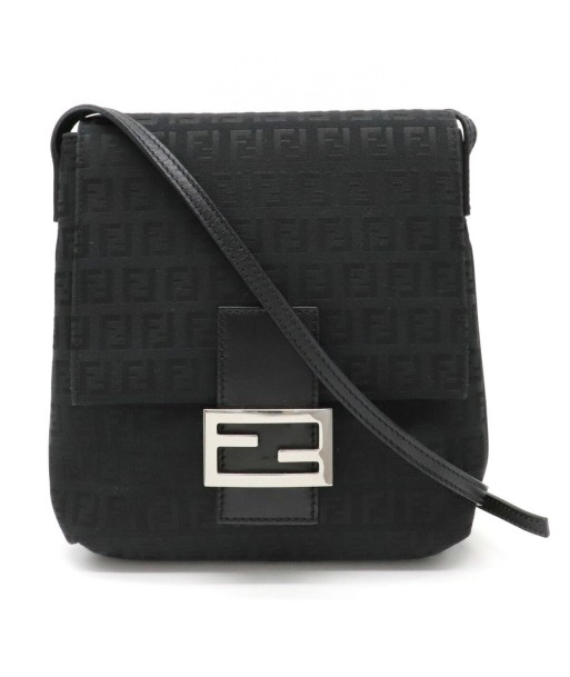 FENDI Fendi Zucchino pattern shoulder bag canvas leather black 8BT075 paiement sécurisé