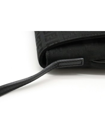 FENDI Fendi Zucchino pattern shoulder bag canvas leather black 8BT075 paiement sécurisé