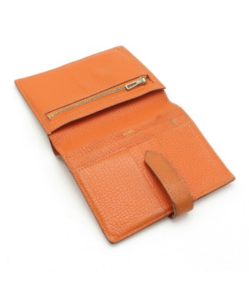 HERMES Hermes Bean Folded Wallet Goat Orange  H Engraved Voir les baskets