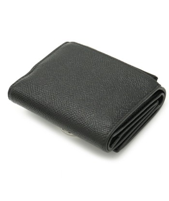 BVLGARI Bvlgari Tri-Fold Wallet Grain Leather Black 289991 Pour