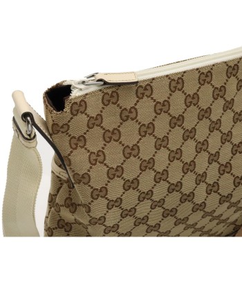 GUCCI Gucci GG canvas shoulder bag punching leather khaki beige light 145856 la livraison gratuite