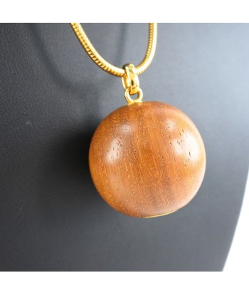 HERMES Hermes Woodball Gold Plating Brown Womens Necklace 2024