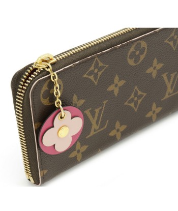 LOUIS VUITTON Monogram Portofeuil Clemence Round Purse Hot Pink Flower M64201 les ctes