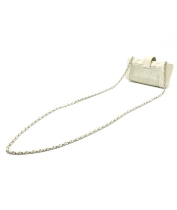 CHANEL Boy Chanel Coco Mark Chain Leather Garusha Silver White Comparez et commandez 