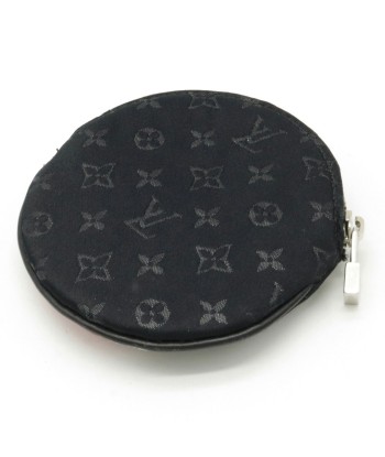 LOUIS VUITTON Monogram Satin Comte Dufe Coin Purse Apple Motif Black M92272 à prix réduit toute l'année