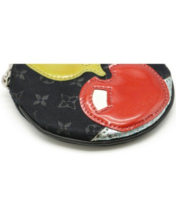 LOUIS VUITTON Monogram Satin Comte Dufe Coin Purse Apple Motif Black M92272 à prix réduit toute l'année