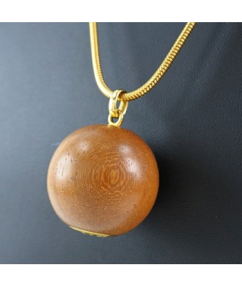 HERMES Hermes Woodball Gold Plating Brown Womens Necklace 2024