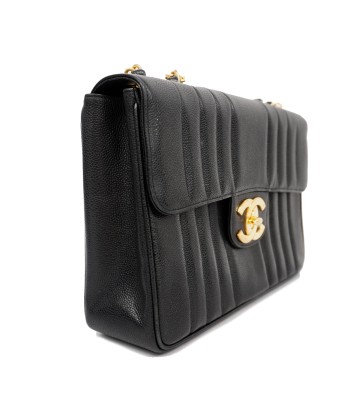 Auth Chanel Mademoiselle W Chain Womens Leather Shoulder Bag Black Jusqu'à 80% De Réduction