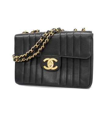 Auth Chanel Mademoiselle W Chain Womens Leather Shoulder Bag Black Jusqu'à 80% De Réduction