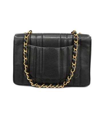 Auth Chanel Mademoiselle W Chain Womens Leather Shoulder Bag Black Jusqu'à 80% De Réduction