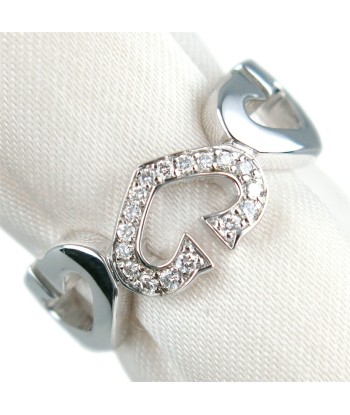 CARTIER Cartier C Heart K18 White Gold Diamond No. 8 Mens Ring / S en stock