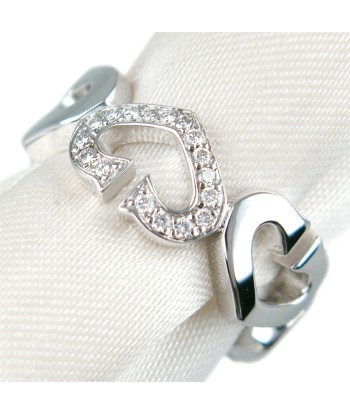 CARTIER Cartier C Heart K18 White Gold Diamond No. 8 Mens Ring / S en stock