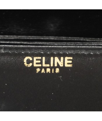 Auth Celine Shoulder Bag Carriage Metal Fittings Leather Black Gold Metal pas cher chine