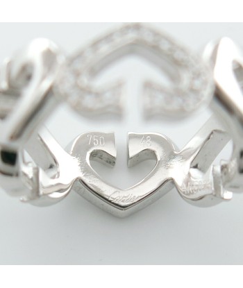 CARTIER Cartier C Heart K18 White Gold Diamond No. 8 Mens Ring / S en stock