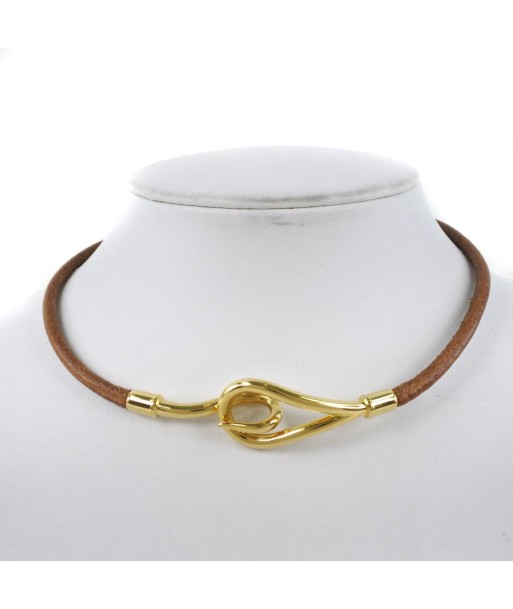 HERMES Hermes Jumbo Choker Leather Brown Womens Bracelet sur le site 