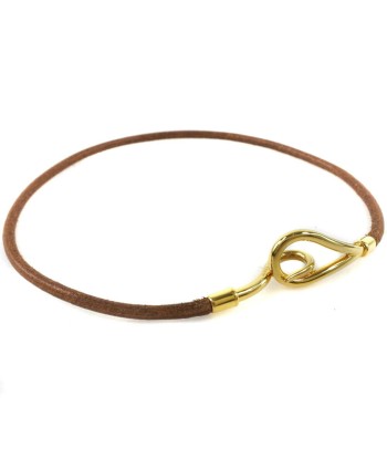 HERMES Hermes Jumbo Choker Leather Brown Womens Bracelet sur le site 