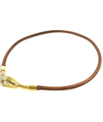 HERMES Hermes Jumbo Choker Leather Brown Womens Bracelet sur le site 