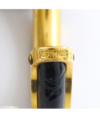 HERMES Hermes Gold Plated Calf Black Womens Bracelet Jusqu'à 80% De Réduction