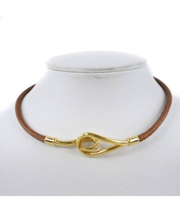 HERMES Hermes Jumbo Choker Leather Brown Womens Bracelet sur le site 