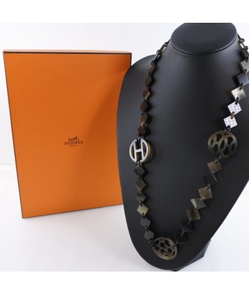 HERMES Hermes Ava Buffalo Horn Brown Black Womens Necklace Découvrez la collection