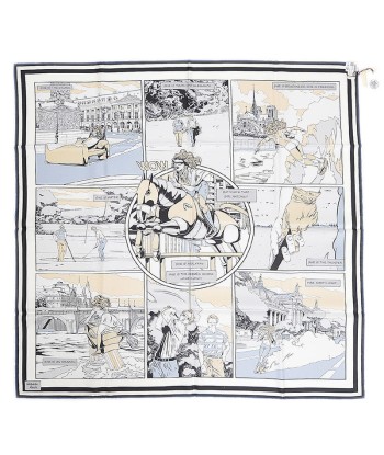 Hermes Silk Scarf BlueGoldWhite en ligne des produits 