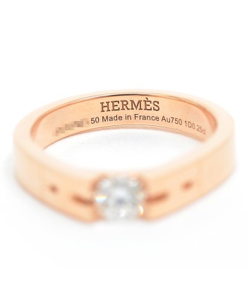 Hermes Hercules Ring 1P Diamond D0.25ct K18PG  50 Véritable concentré