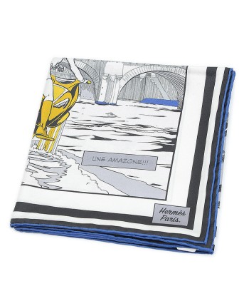 Hermes Silk Scarf BlueGoldWhite en ligne des produits 