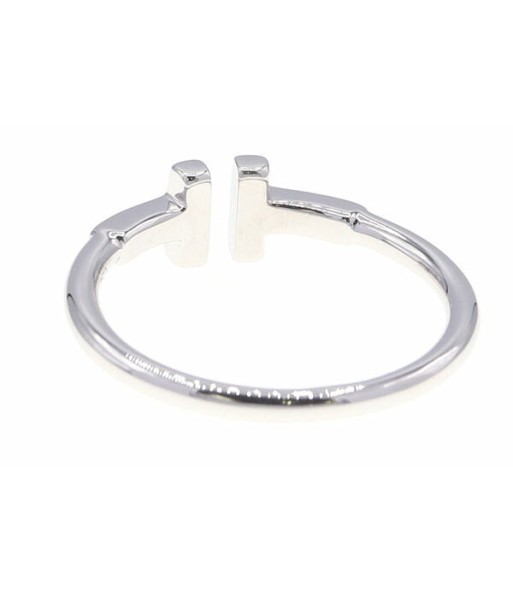 Tiffany Ring T Wire K18 WG White Gold No. 14 Jewelry Ladies Double basket pas cher