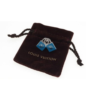 Louis Vuitton Pin Badge Not For Sale Silver Blue Metal Womens Mens Brooch Titac Limited LV À commander