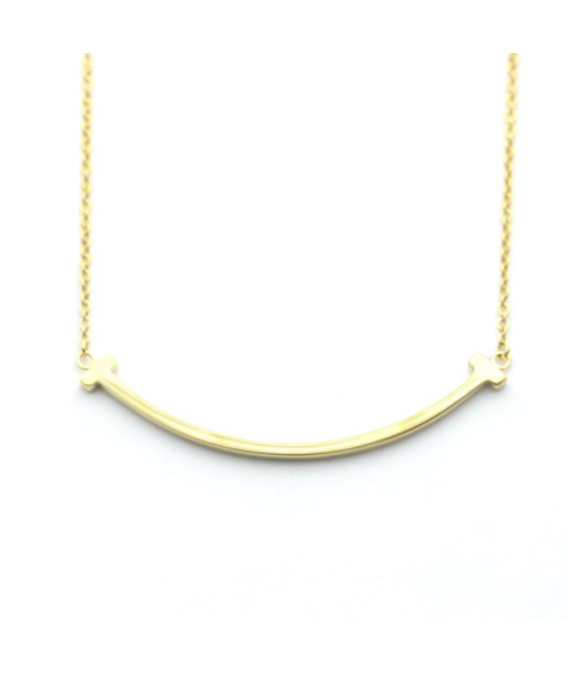 Tiffany Smile Yellow Gold (18K) No Stone WomenMen Fashion Pendant Necklace solde