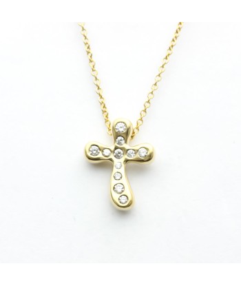 Tiffany Dots Cross Diamond Yellow Gold (18K) Diamond WomenMen Fashion Pendant Necklace (Gold) de votre