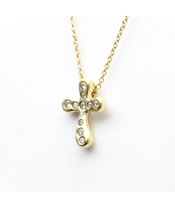 Tiffany Dots Cross Diamond Yellow Gold (18K) Diamond WomenMen Fashion Pendant Necklace (Gold) de votre