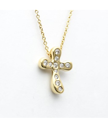 Tiffany Dots Cross Diamond Yellow Gold (18K) Diamond WomenMen Fashion Pendant Necklace (Gold) de votre