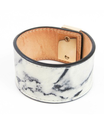 Balenciaga Le Dis Marble 332916 Leather Bangle White Les magasins à Paris