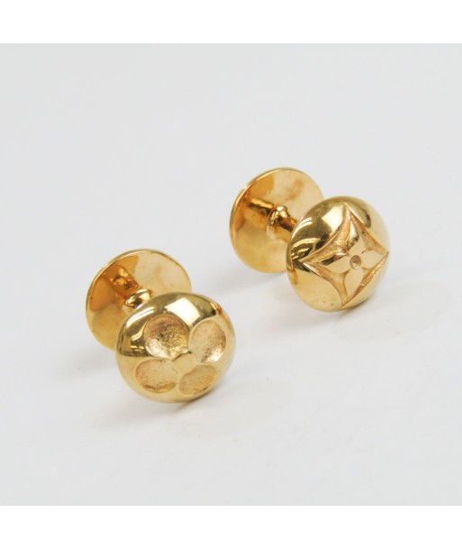 Louis Vuitton Metal Fixed Backing Cufflinks Gold Flower Buton de Manchette M30974 en stock