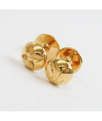 Louis Vuitton Metal Fixed Backing Cufflinks Gold Flower Buton de Manchette M30974 en stock