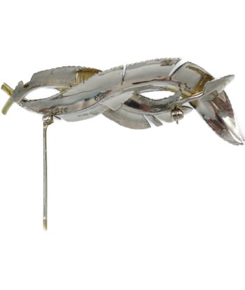 Tiffany Silver 925 18K W Feather Brooch Yellow Gold Venez découvrir notre 