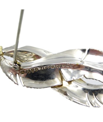 Tiffany Silver 925 18K W Feather Brooch Yellow Gold Venez découvrir notre 